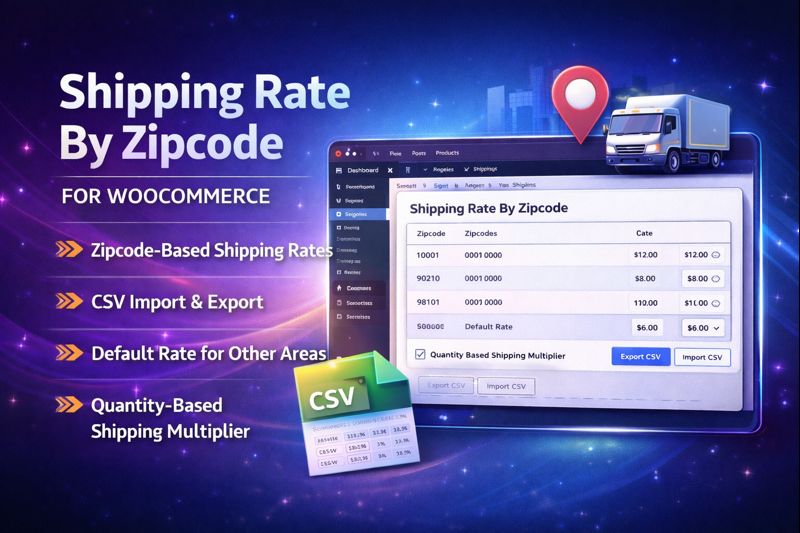 Shipping Rate By Zipcode WooCommerce Plugin