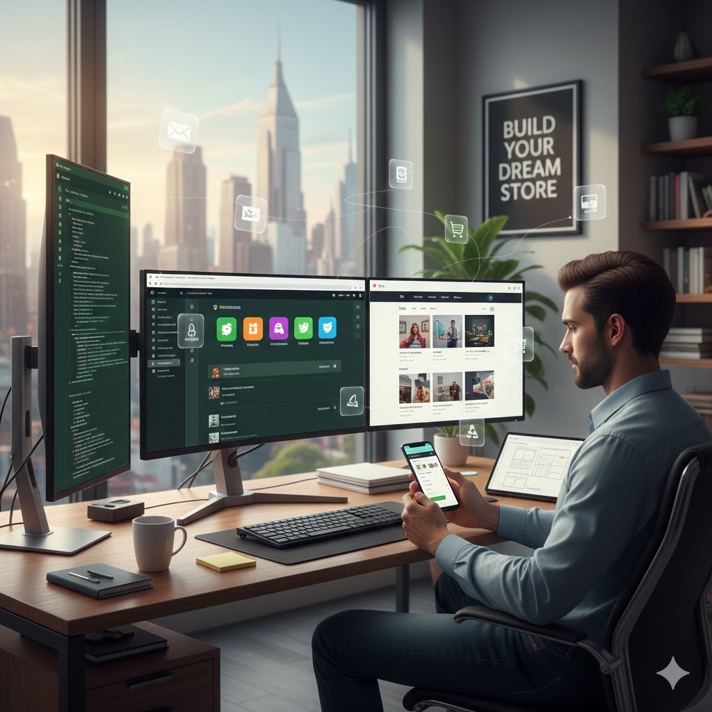 Shopify Website Development Mockup showing high-conversion storefront